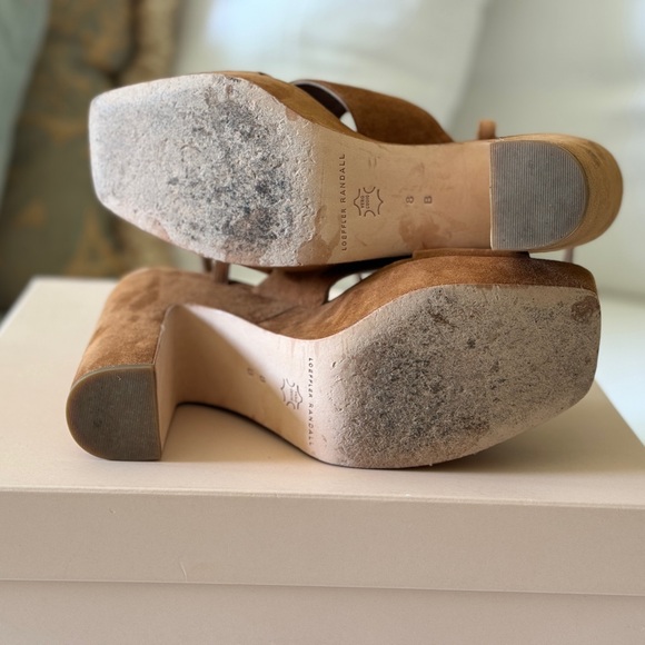 Loeffler Randall Platform suede sandals - Style is Gina color is cacao size 8B - Picture 7 of 13
